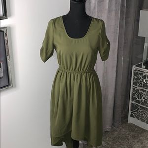 Olive Green High-low Dress